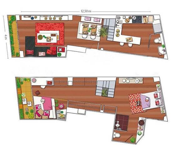 美观时尚的开放式隔断小公寓装修效果图