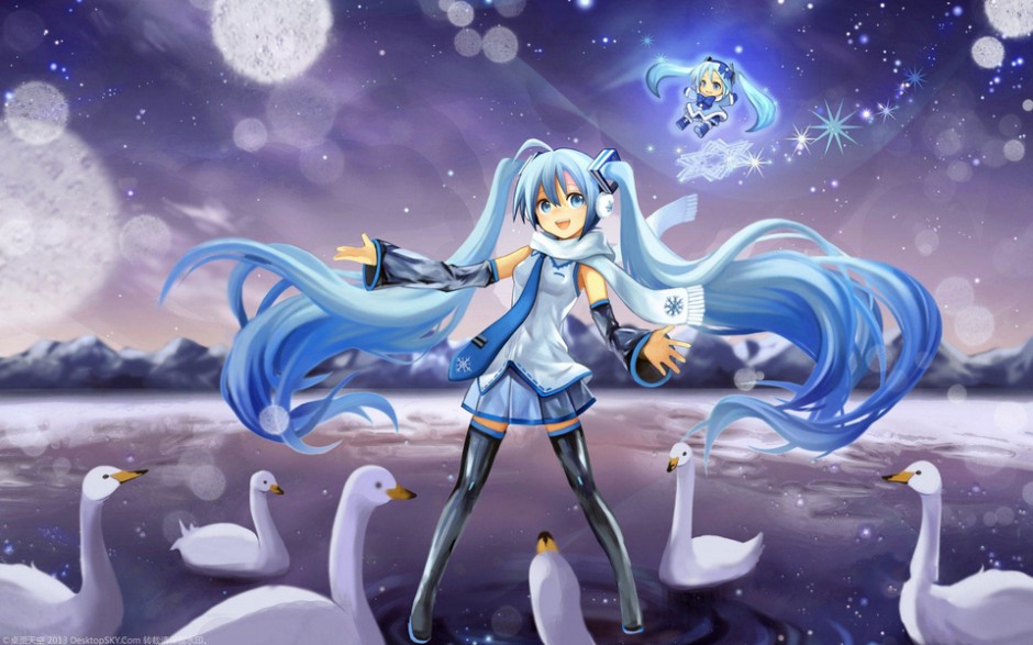 唯美好看的雪初音高清动漫图片