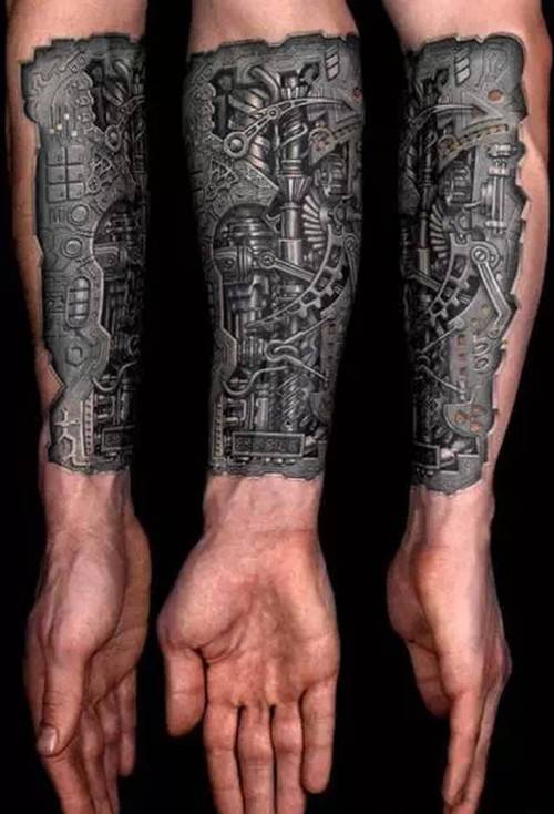 3d纹身机械手臂酷炫图案大全