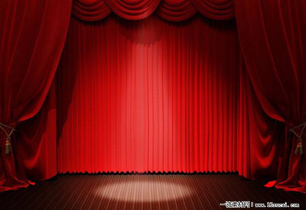 红色幕帘舞台背景图片素材