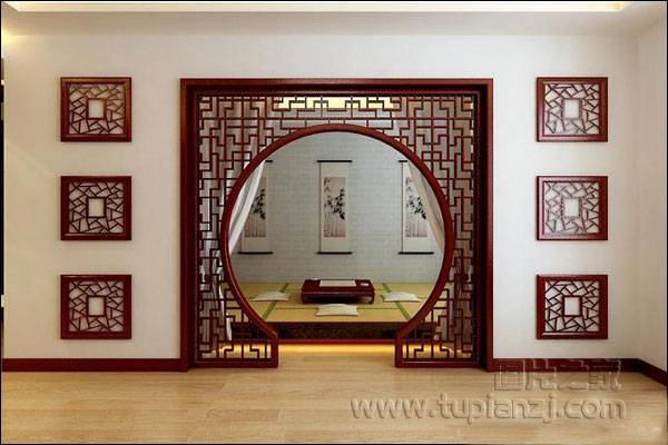 新中式玄关设计木雕隔断屏风创意复古