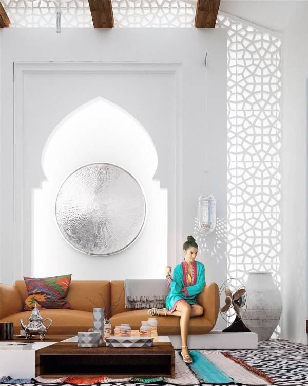 摩洛哥复古纯白室内装修效果图