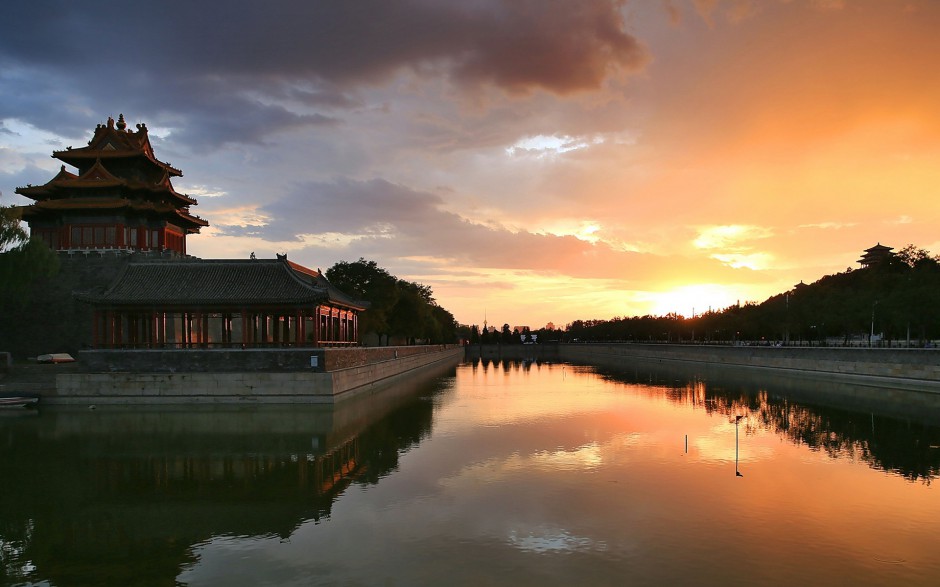 北京紫禁城角楼黄昏风光壁纸图片