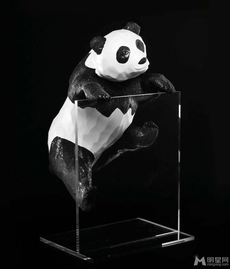 黄晓明公益杂志与熊猫亲密接触