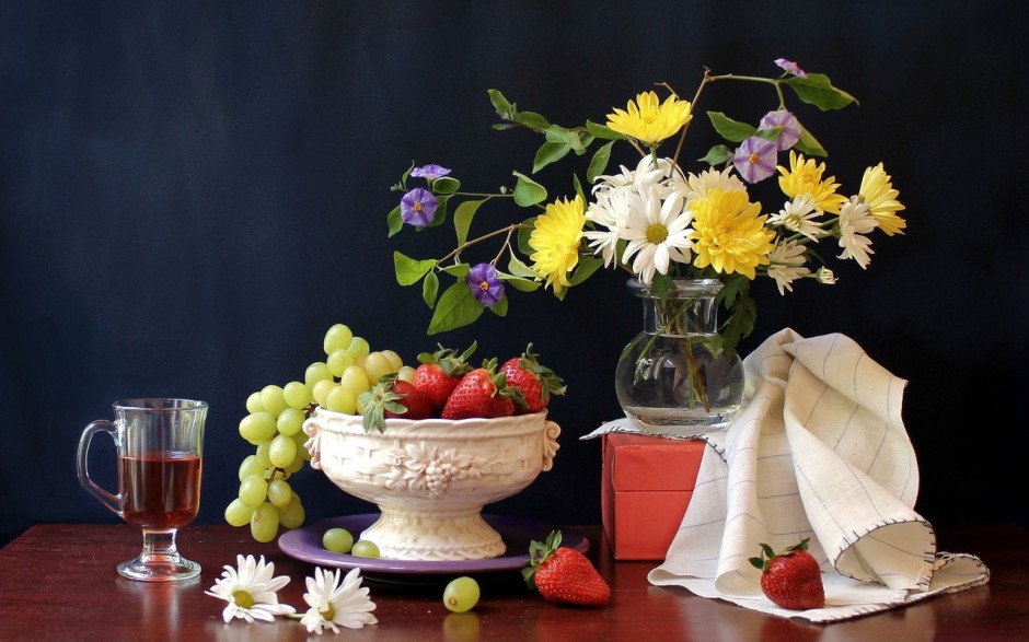 好看的油画静物高清壁纸