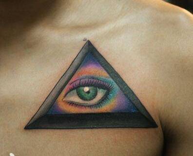 酷酷的三角眼睛纹身图案