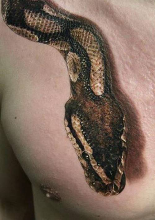 3d刺青纹身蛇图案逼真惊悚