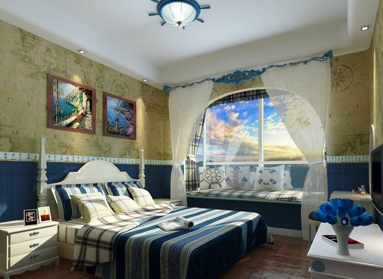 清新唯美的复式地中海卧室装修效果图大全