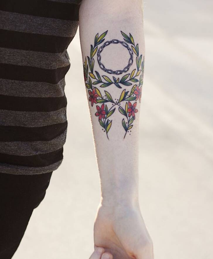 好看的女生手臂彩绘纹身图案唯美小清新