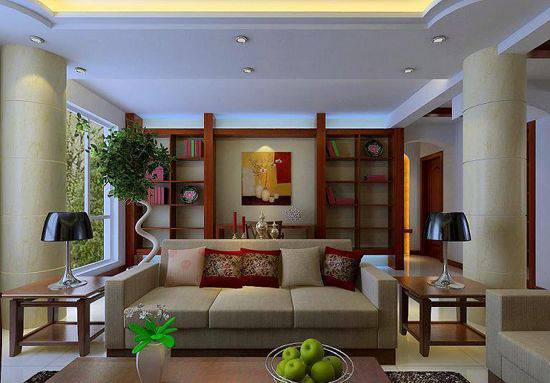 别墅雅典大气的中式客厅装修效果图