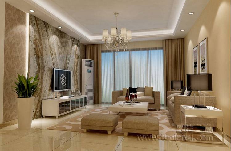 时尚温馨的客厅阳台装修效果图