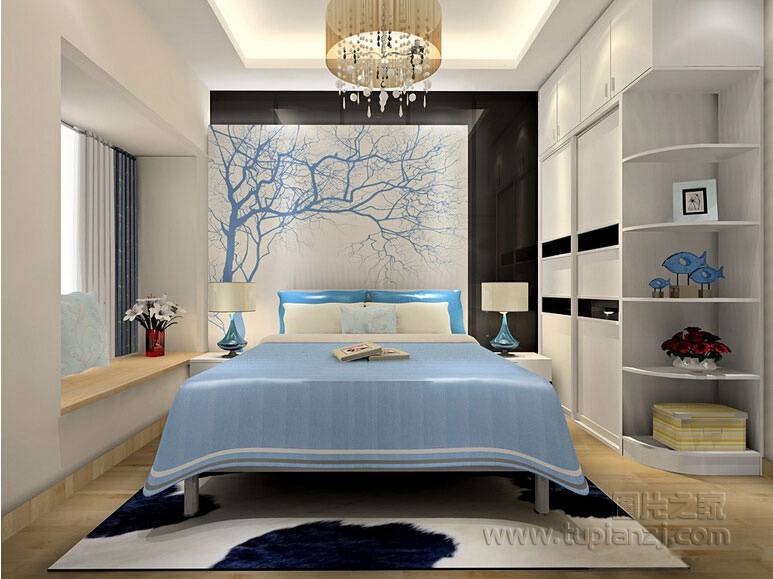 新中式时尚卧室设计装修风格效果图