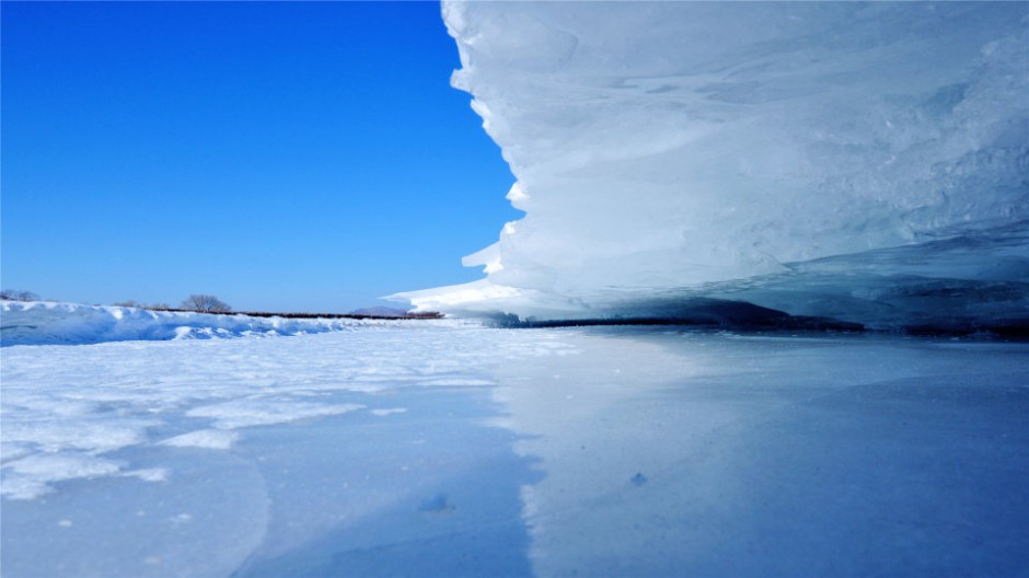 海边壮观寒冷冰雪风光壁纸