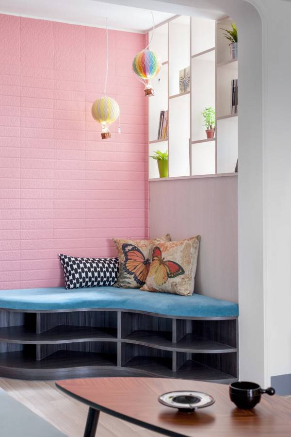 清新粉色可爱26平米小户型儿童房