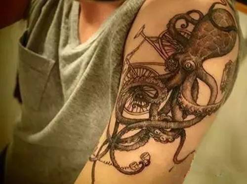 最新手臂个性章鱼刺青纹身图案大全