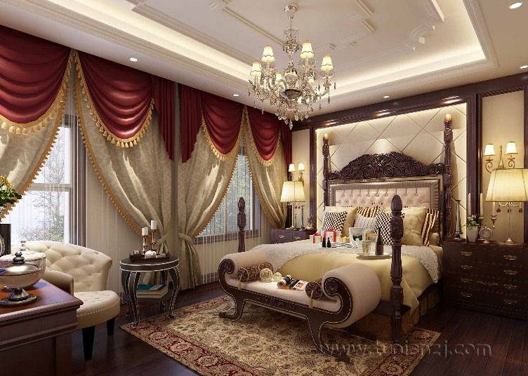 别墅欧式奢华卧室装修设计图片