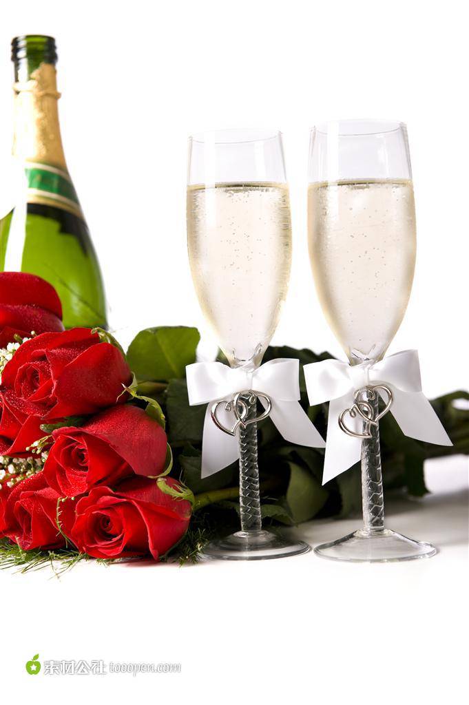 浪漫情人节香槟玫瑰图片