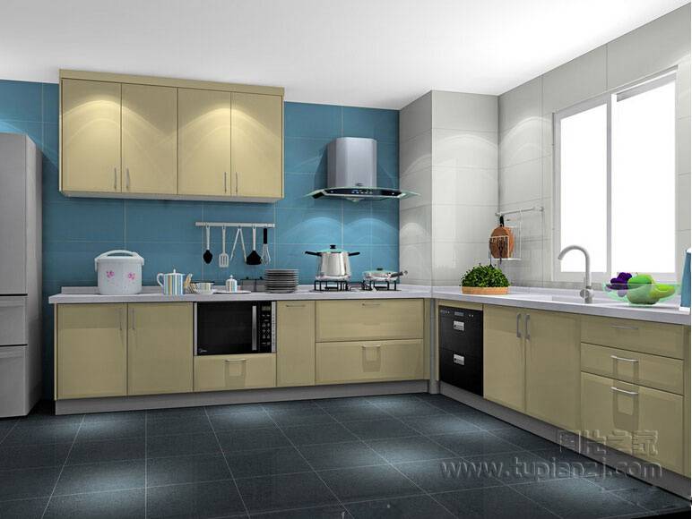 现代开放式厨房橱柜图片大全