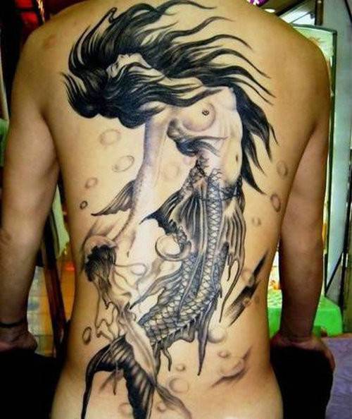 烙在肌肤上的美人鱼纹身图片