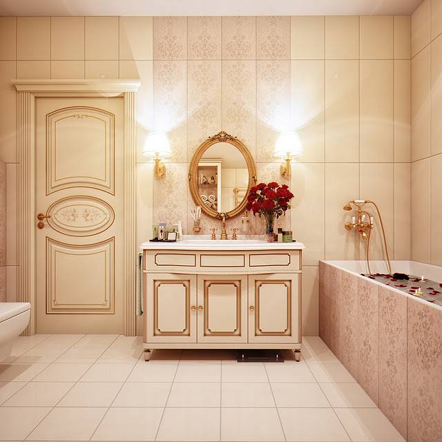 华丽高贵的欧式新古典装修风格浴室