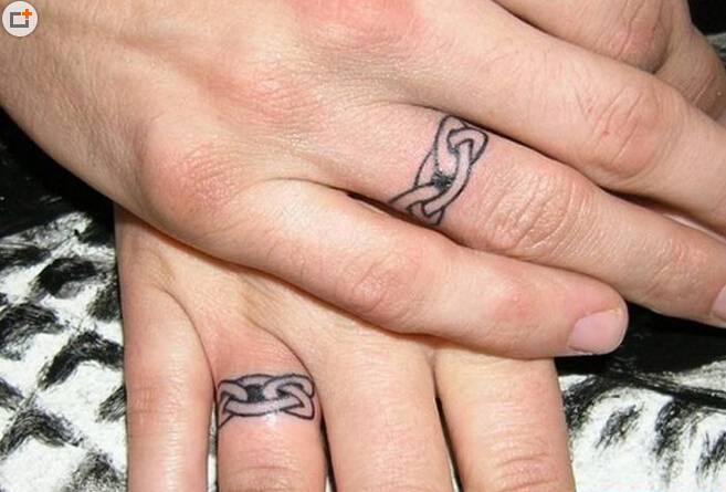 情侣创意个性戒指纹身图案