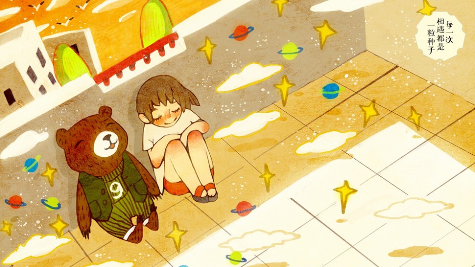 小熊可爱唯美手绘动漫图片