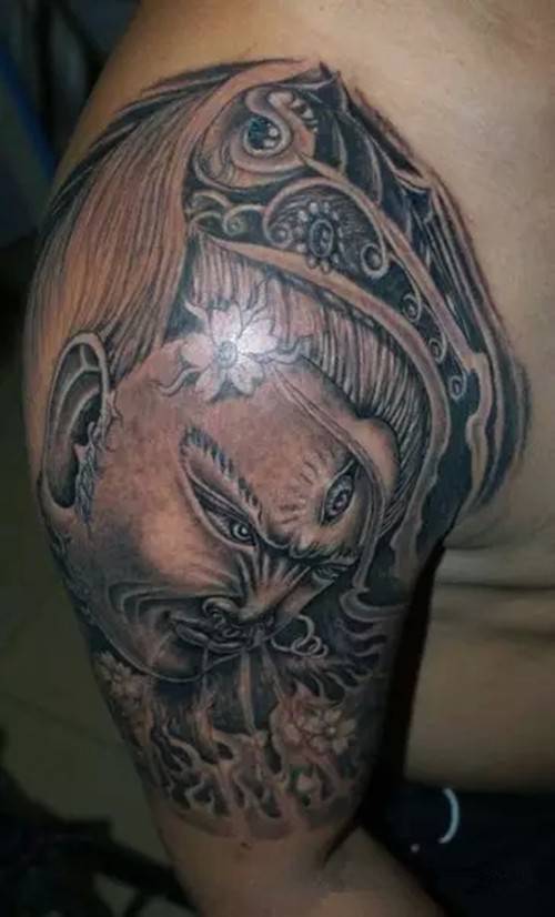 超帅气的二郎神纹身手臂图案推荐