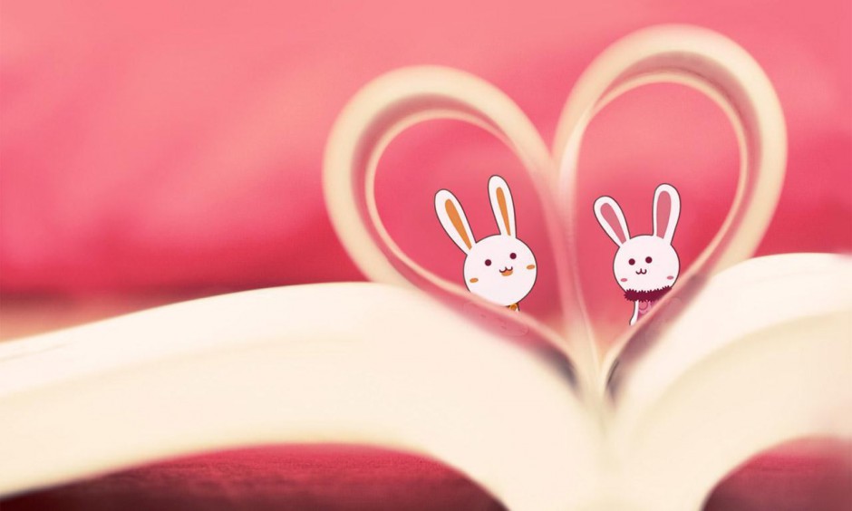 甜美粉色小兔子可爱动漫精美图片背景
