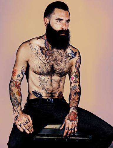 男生花臂彩绘纹身图片潮流个性