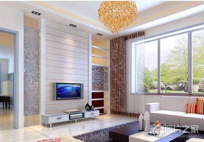 超美时尚简约客厅背景墙设计图片欣赏