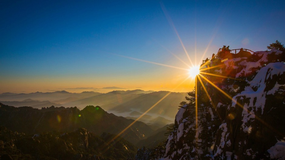 日出美丽山水风景精美壁纸