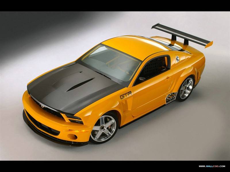 橙色福特野马GT-R概念车高清图片