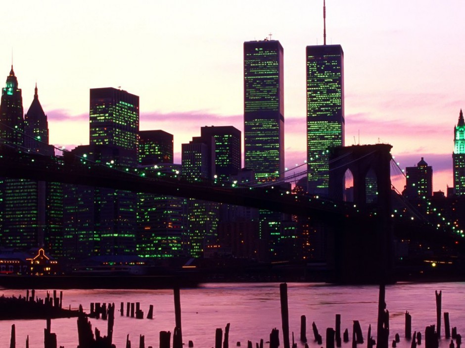 超清电脑壁纸纽约世贸双塔城市风光赏析