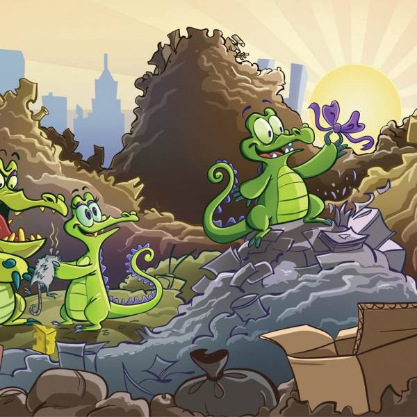 可爱手机游戏《鳄鱼小顽皮爱洗澡》精美高清壁纸