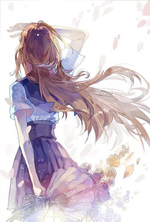 日系动漫卡通长发女生图片