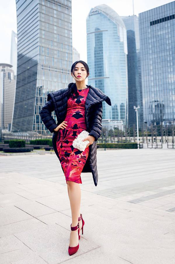 贾青上海街头时尚冬装搭配大片