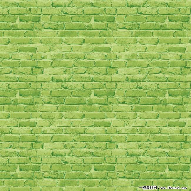 好看的绿色砖墙背景图片