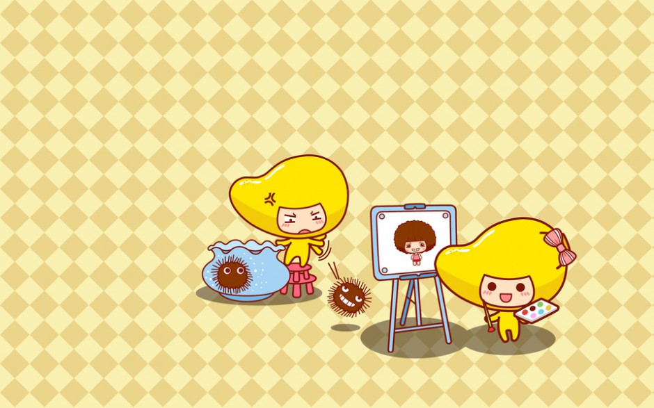 可爱的芒果仔高清电脑壁纸