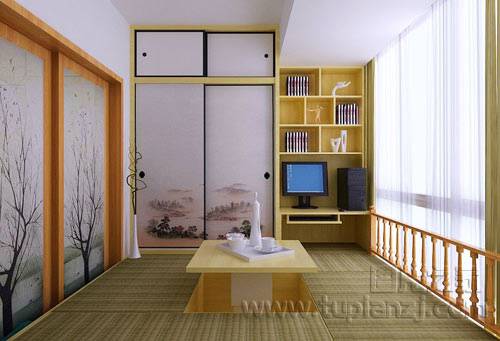 造型简洁的榻榻米床装修效果图