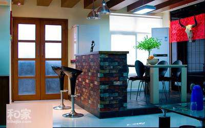 小户型精美浪漫家庭吧台设计效果图