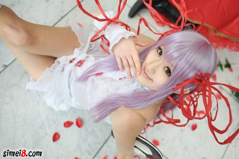 cosplay图片紫色头发的萌妹子一枚