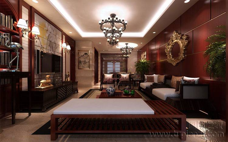 客厅中式古典装修效果图大方典雅