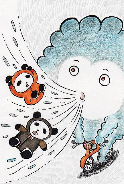 卡通可爱熊猫创意插画图片