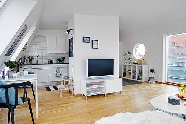 瑞典阁楼公寓简约风时尚家居设计图