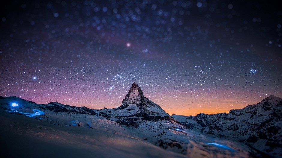 高清精美壁纸阿尔卑斯山夜景