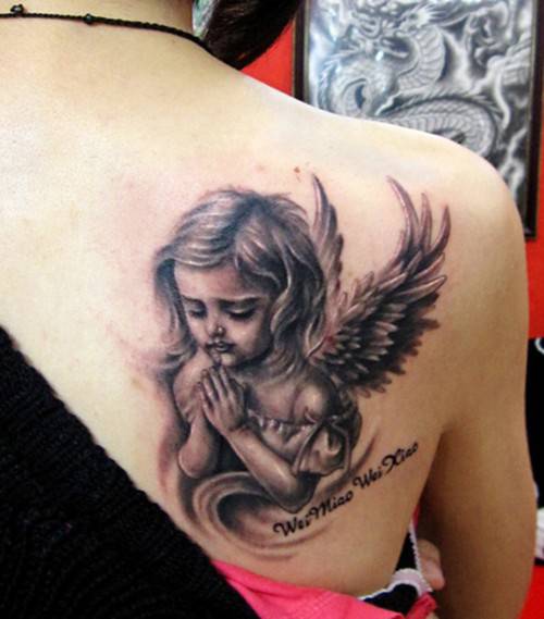 简单个性小天使纹身图案大全图片