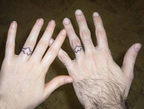 唯美的非主流情侣个性手指纹身戒指小图案