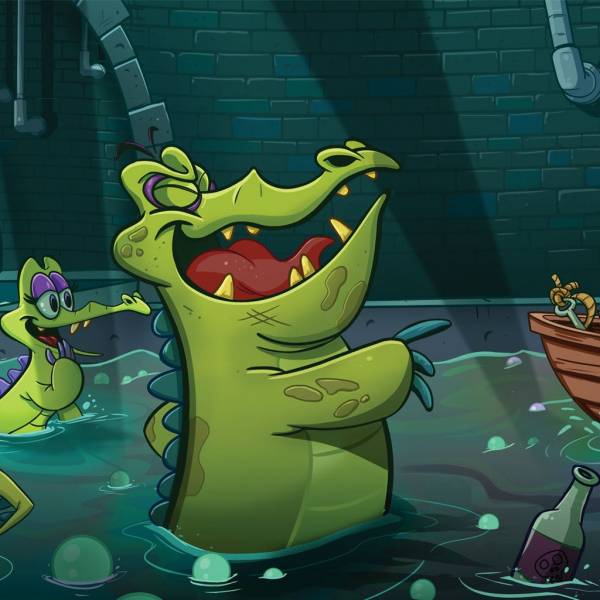 可爱手机游戏《鳄鱼小顽皮爱洗澡》精美高清壁纸