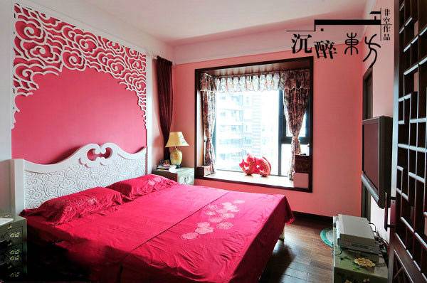 中式卧室现代简约装修效果图优雅庄重
