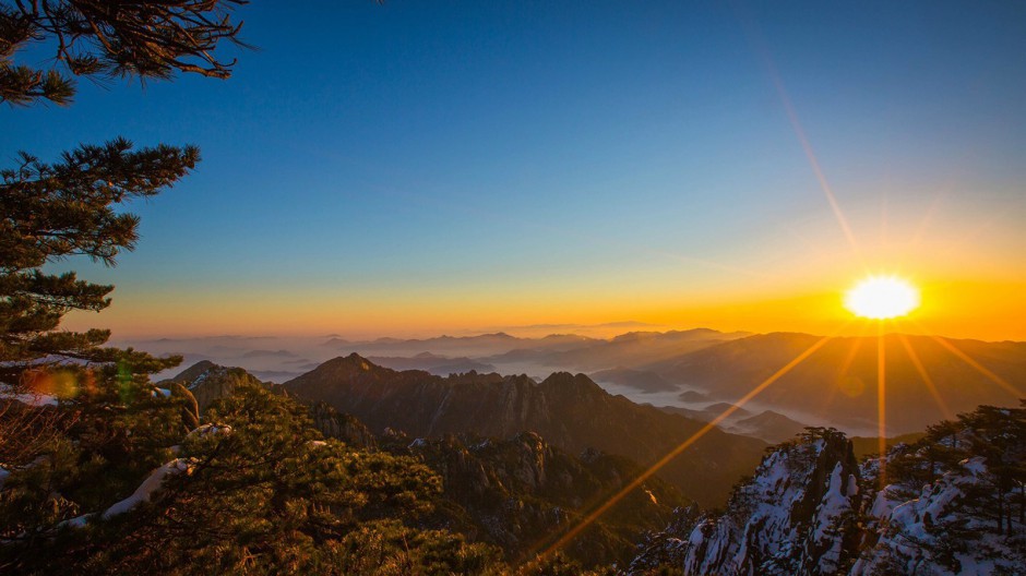 日出美丽山水风景精美壁纸